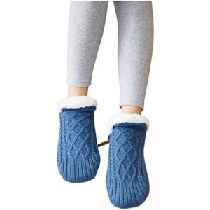 UYFRD Warme wintersokken voor dames, dikke antislip zachte katoenen slaapsokken voor vrouwen, meisjes, kinderen, antislip, vloersokken, Blauw, 40-42(Socks 26cm)