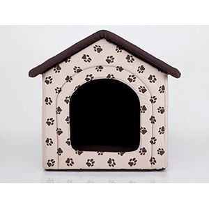 Hondenhok, hondenhok, hondenhol voor kleine, middelgrote en grote honden, kattenhuis, kattenmand, hondenbed met uitneembaar dak, standaard maat: beige met poten