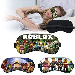 MAJEQZGY Roblox 3D slaapmasker met elastische band, zacht verduisterend oogmasker voor slapen, reizen, oogafdekking voor kinderen