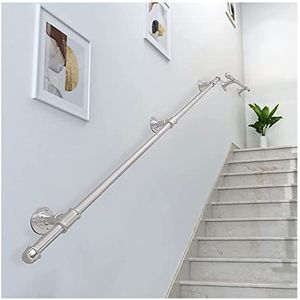 Moderne trappen Leuning - Complete kit, 1/2/3/4/5m trapstappen reling metaal smeedijzeren veiligheid Handrail, binnen buitrails voor trappen (maat: 550 cm)
