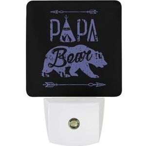 Papa Beer Warm Wit Nachtlampje Plug In Muur Schemering naar Dawn Sensor Lichten Binnenshuis Trappen Hal