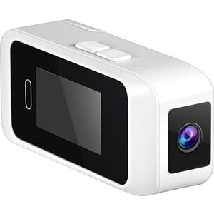 Draagbare mini-zakcamera met bril, 1080P, draagbare digitale videorecorder, bodycamera, hoofdgemonteerde miniatuurcamcorder met scherm(CAM with 64GB,White)