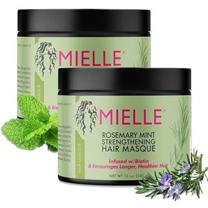 P-Beauty Haarmasker met rozemarijn en munt, 2 stuks, 340 g, haarkuur voor haargroei, voor beschadigd glad en krullend haar, vermindert haaruitval, vochtmasker, haarverzorging en hoofdhuidverzorging