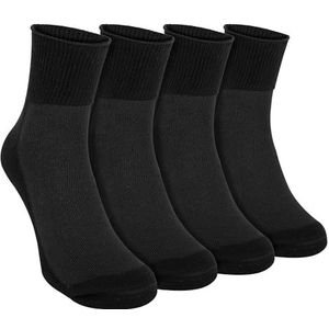 Enkelsokken voor Gezwollen Voeten | Dr.Socks | Extra Brede Korte Bamboe Sokken, Zwart, 37.5-40.5 EU