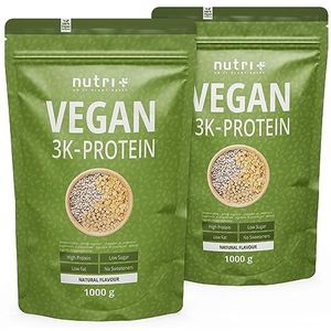 Veganistisch Eiwit Poeder neutraal 2kg - Nutri-Plus Vegan Protein Powder 3k - Eiwitshake 2000g