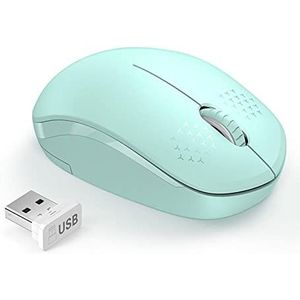 Draagbare Mini Usb Muis, stille Draadloze Muis Computer Muis 2.4ghz 1600 Dpi Ergonomische Geruisloze Mause voor Laptop Pc (Groen)