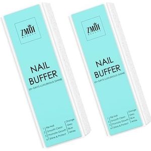 ZMOI Pro Nagelbufferblok, 2 stuks, luxe glans, Koreaans 4-wegs nagelpolijstblok, natuurlijke glansnagels, manicure/pedicure-gereedschap voor thuis en salon