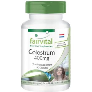 Fairvital | Colostrum 400mg - voedingssupplement - met vitamines en immunoglobuline (antistoffen, antilichamen) - 90 capsules - ondersteunt het immuunsysteem