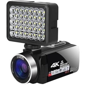 Videocamera Vlogcamera Recorder Digitale Camera Video Camcorder 4K Camcorder Licht Invullen Vlog Kit for Streaming Met 16X Zoom Fotografie Camera 'S(32G SD Card,With Light)