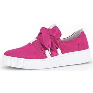 Gabor Low-Top sneakers voor dames, lage schoenen, uitneembaar voetbed, beste pasvorm, Roze Wit 10, 39 EU