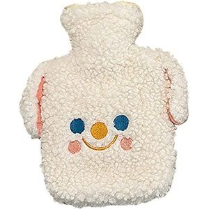 Mini warmwaterkruik, warmwaterkruik schattige beer watervullende warmwaterkruik pluche rown wit bruin 500 ml warmwaterzak op de hand voeten warmer (maat : bruin) (maat: wit)