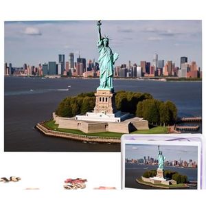 Vrijheidsbeeld in NYC-puzzels gepersonaliseerde puzzel 1000 stukjes legpuzzels van foto's foto puzzel voor volwassenen familie (74,9 cm x 50 cm)