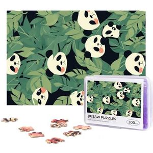 300 Stuk Jigsaw Puzzel voor Volwassenen Gepersonaliseerde Foto Puzzel Bladeren Panda Aangepaste Houten Puzzel voor Familie, Verjaardag, Bruiloft, Game Nachten Geschenken, 38 cm x 25,9 cm