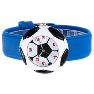 Polshorloge-1Pc Creatieve Kinderen Horloge Mode Wk Voetbal Nachtlampje Patroon Horloge Quartz Horloge Armband Verjaardagscadeau Partij Gunst (blauw)