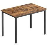 VASAGLE KDT081B01 Eettafel, keukentafel, 70 x 110 x 77 cm, eetkamertafel voor 4 personen, tafel, voor woonkamer, bureau, voor eetkamer, keuken, industrieel design, vintage bruin-zwart