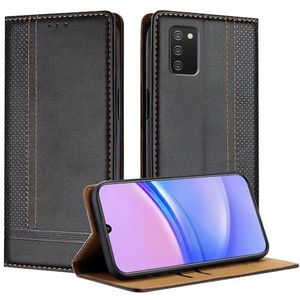 Mobiele telefoon flipcase Compatibel met Samsung Galaxy A02s 166 mm portemonnee, PU-lederen flip-folio-hoes met kaarthouder Flip-case standaard [Schokbestendige TPU-binnenschaal] Ultradunne slanke tel