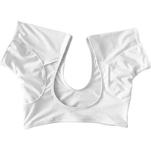 1 stuk dames zweetbescherming ondergoed vest met onderarm zweetpads ademend en comfortabel voor zomer wit