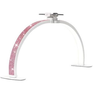 Half Moon Light 35W Nagelbureaulamp U-vormig 364 LED's Invullicht met Telefoonhouder Opvouwbare Tafellamp for Manicure(Pink)
