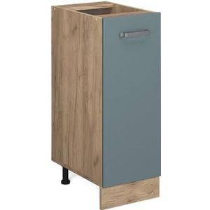 Vicco Apothekeronderkast, keukenkast, R-Line solide, eiken, blauw/grijs, 30 cm, modern