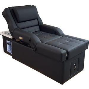 MegLob Hoofdspa-Bed, Japanse Shampoo Bed & Elektrische Lift Massagetafel-In-1, Professionele Schoonheidssalon Shampoo Spa-Bed, Met Voetbad Fumigator/Spa-Bekken/Watercyclus, Hoofd Spa-Apparatuur,zwart
