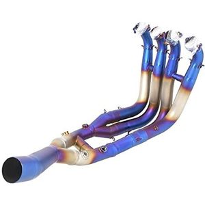 LFYEQZ Motorfiets Compleet Uitlaatsysteem Header Mid Link Pijp Voorraad Diameter Voor B&MW Voor S1000RR 2019-2022 Voor S1000R 2021-2022(Stainless Steel 2)