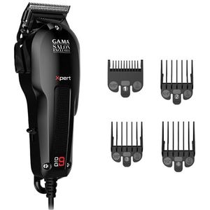 GA.MA Italy Professional, Pro9 Xpert tondeuse, geslepen roestvrij staal F-kamblad, krachtige magneetmotor, 0,8 tot 3,8 mm snij-instelling, inclusief 4 opzetkammen