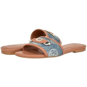 GUESS Hammi platte sandaal voor dames, blauw denim 420, 3 UK, Blauwe Denim 420, 36 EU