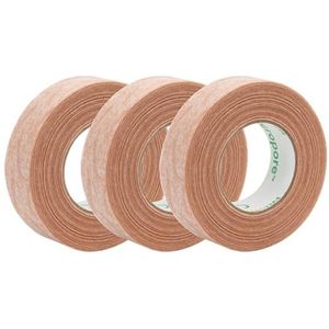 3M Micropore 1,25cm x 9,1m, 3 rollen in bruin - Chirurgosche Fixatiepleister, Medische Pleister in bruin