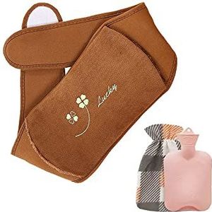 SMEXXY Warmwaterzak rubberen warmwaterfles met hoes, warmwaterflessen voor pijnbestrijding handwarmer kantoor Hot Pouch, verwarming waterfles tas, bruin