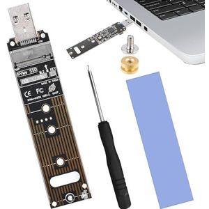 Leikurvo M.2 NVMe USB 3.2 Gen 2 adapter, 10 Gbit/s, voor M Key/B+M Key SSD, UASP, 2242/2260/2280, kunststof, zwart