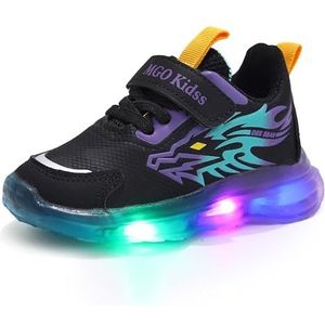 Jongens LED-schoenen, Glow Light Flashing Sneakers Lente en herfst 1-6 jaar Kinderen Sport Casual Schoenen Verjaardag Halloween Kerstmis Dag(Paars,35 EU)