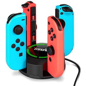 innoAura - Switch Joycon 4 in 1 Laadstation - Zwart - Inclusief USB-kabel