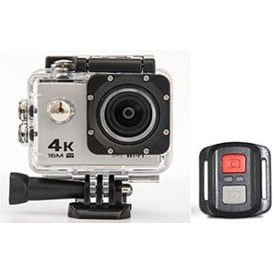 Actiecamera, Sport DV4K Waterdichte camera 2.4G Afstandsbediening WIFI onderwatercamera Hd Outdoor videorecorder(Silver Grey)