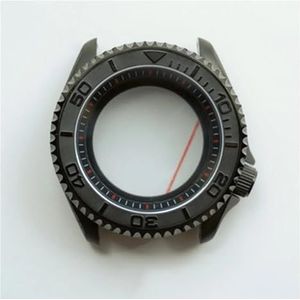 BAMMY 42 mm saffierglas horlogekast compatibel for NH35-beweging gemodificeerde roestvrijstalen behuizingen compatibel for SK007 4R36 mechanische horloges accessoires (Size : Scale Red)