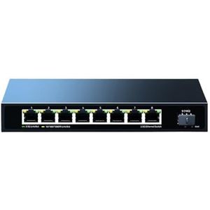 8-poorts 2,5 GbE Network Switch 2,5 Gbit/s Ethernet Switch 10 Gb SFP+ Slot Home Lab-switch Plug and Play Onbeheerd voor Kleine Instellingen (Kleur: EU Adapter)