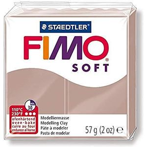 STAEDTLER 8020-87 ST 1 Fimo Soft Block, modelleermateriaal (uithardend, zacht en zacht, direct modelleerbaar, hersluitbaar, blokgrootte 57 g) trendy kleur taupe