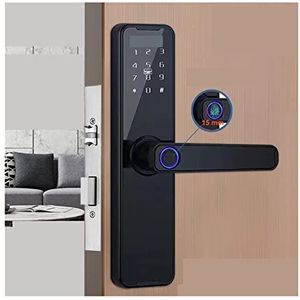 Smart Door Lock, K7 Pro Biometrische vingerafdruk deurslot Zwart Smart Lock Tuya-app Ontgrendeling op afstand Wachtwoord Sleutelloos slot Elektronisch deurslot,ondersteunt vingerafdrukontgrendeling(1