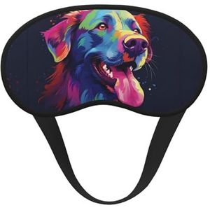 Slaapoogmasker voor dames en heren, zacht, comfortabel slaapmasker, verduisterend, slapende oogbedekking voor reizen, yoga, dutje, werk, kleurrijke hond