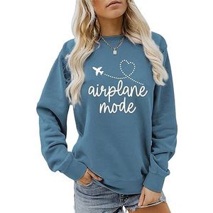 Airplane Mode Sweatshirt, Flight Sweater Women Crewneck Pullover Tops Adventurer Vacation Travel Shirt Traveler Gift