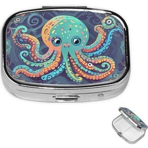 Pil Case Rechthoek 3 Compartiment Pillendoos Ronde Pil Organiseer Metalen Waterdichte Geneeskunde Organizer Doos voor Reizen Kleine Pillen Container Draagbaar voor Supplementen