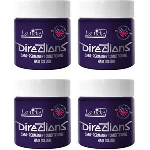 4x La Riche Routebeschrijving Semi-permanente haarkleur 100ml Tub - Deep Purple