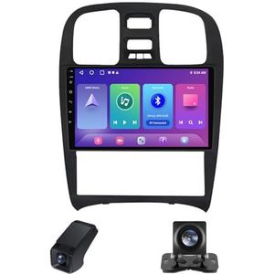 Android 14 Autoradio geldt voor Hyundai Sonata EF 2001-2012 Autoradio 2 Din Carplay Android Auto 9 Inch Touchscreen met GPS-navigatie WiFi FM-radio Camera ADAS DVR 1080P(X1)