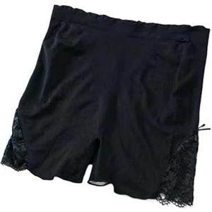 Ijszijde broeken, katoenen broeken, naadloze damesbroeken, kant for veiligheidsbroeken, zomer dames for veiligheidsbroeken (Color : Black, Size : One Size(40-80kg))