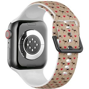 Sport zachte band compatibel met Apple Watch 38/40/41mm (Hond Duitse Herder 2) Siliconen Armband Strap Accessoire voor iWatch