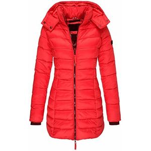Earnmore Nieuwe katoenen gewatteerde winterjas voor dames, slim fit, gewatteerde jas van gemiddelde lengte, warm donsjack