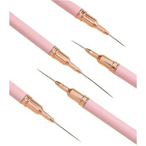 Een nagelschildering, 5-in-1 Nail Art Pen Set Penselenset Verlengde Lijnen Striping Tekenen UV Gel Schilderen Nageldesign Pen(White)