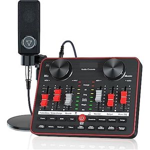Geluidskaartkit, Geluidskaart G1 & L3 condensatormicrofoonset USB Sound Mixer Mic Audio-interface Klankbord for telefoonopname Live streaming