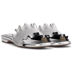 Jessica Simpson Camessa platte sandaal voor dames, zilver, 4 UK, Zilver, 37 EU