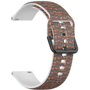 RYANUKA Compatibel met Amazfit GTS 4 / GTS 4 Mini / GTS 3 / GTS 2 / GTS 2e / GTS 2 mini / GTS (schattige rode vossen) 20 mm zachte siliconen sportband armband band, Siliconen, Geen edelsteen