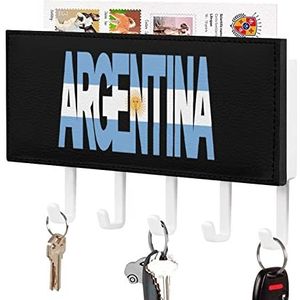 Argentinië Tekst Vlag Sleutelhouder voor Muur met 5 Haken Brief Kapstok Home Decor Keuken Slaapkamer Kantoor